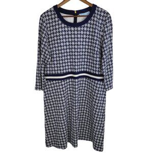 Draper James Blue and white print 3/4 sleeve dress size XXL